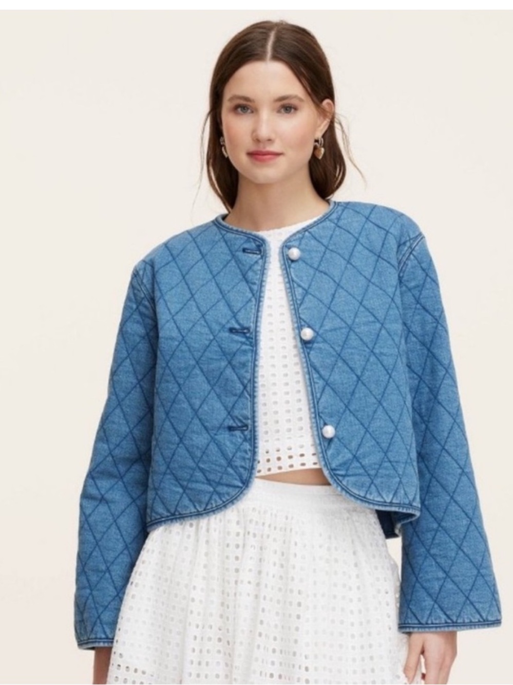 Women's Quilted Denim Jacket - kate spade new york x Target Size XL NWT